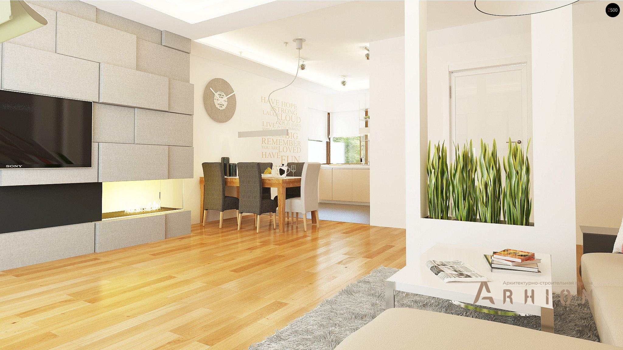 4. Проект одноэтажного дома в современном стиле с двускатной кровлей, Z210 GLt, площадью - 139 кв c мансардой, терассой, балконом, гаражом